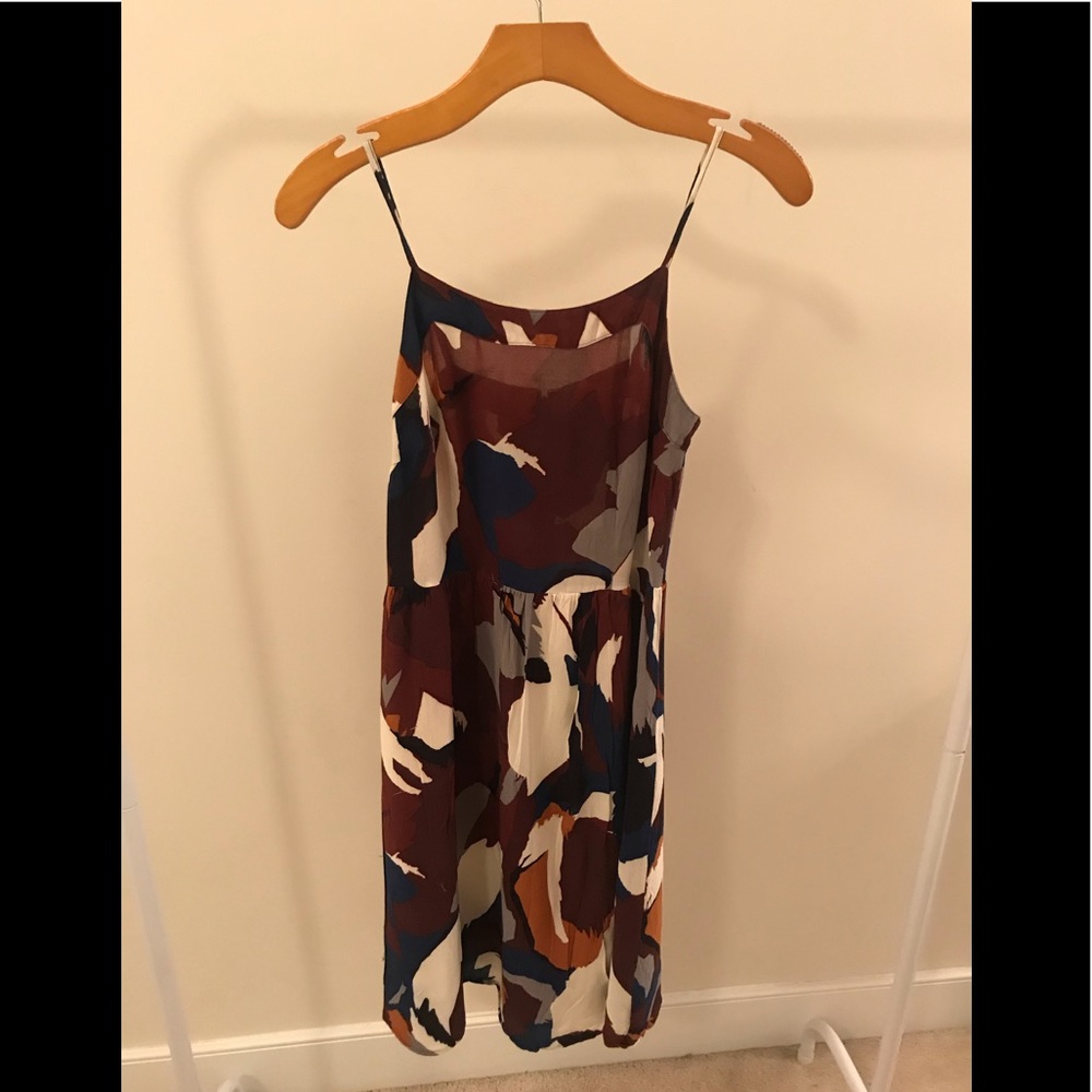 LOFT Maroon Print Dress; Size-0